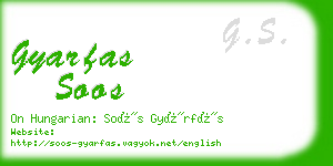 gyarfas soos business card